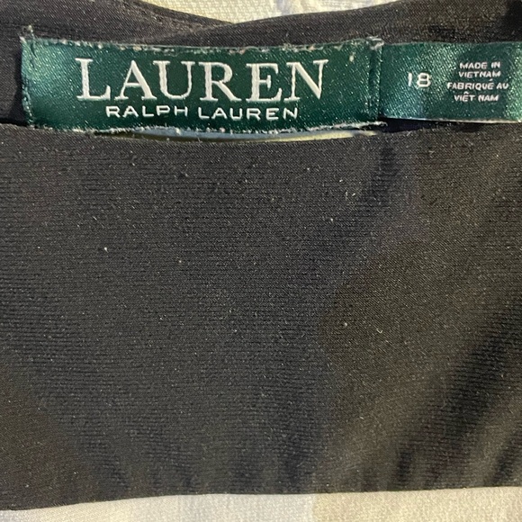 Black with White Strips Dress Lauren by Ralph Lauren Size 18 - Picture 3 of 3